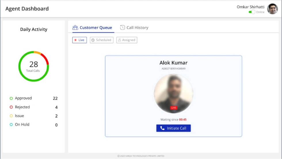 Screenshot of Perfios KARZA Video KYC API