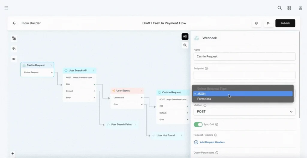 Finflux workflow builder dashboard